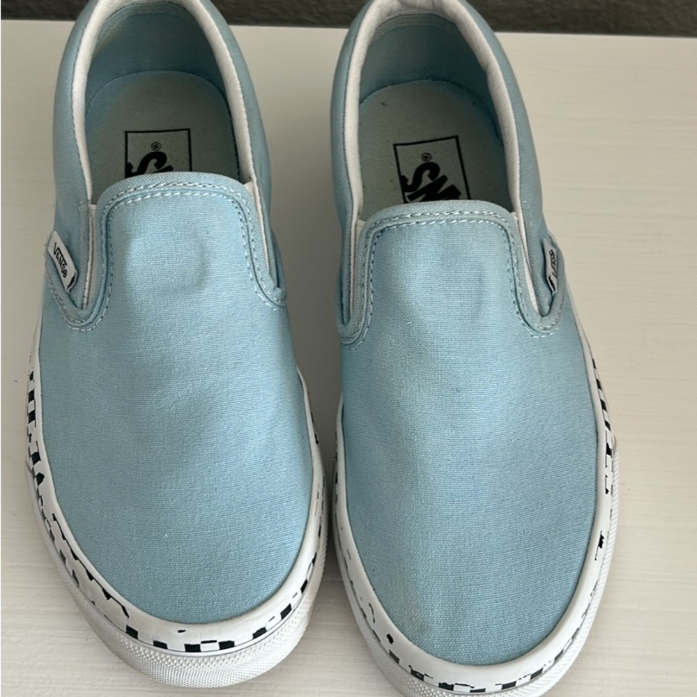 Vans Blue Canvas Slip-On Sneakers